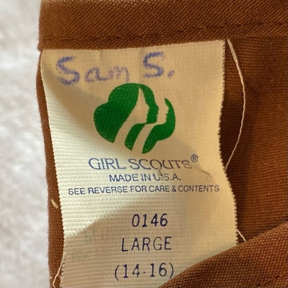 Vintage Girls Scouts USA Brownies Vest Pins Monmouth Council Y2K Brown Large - Picture 9 of 10